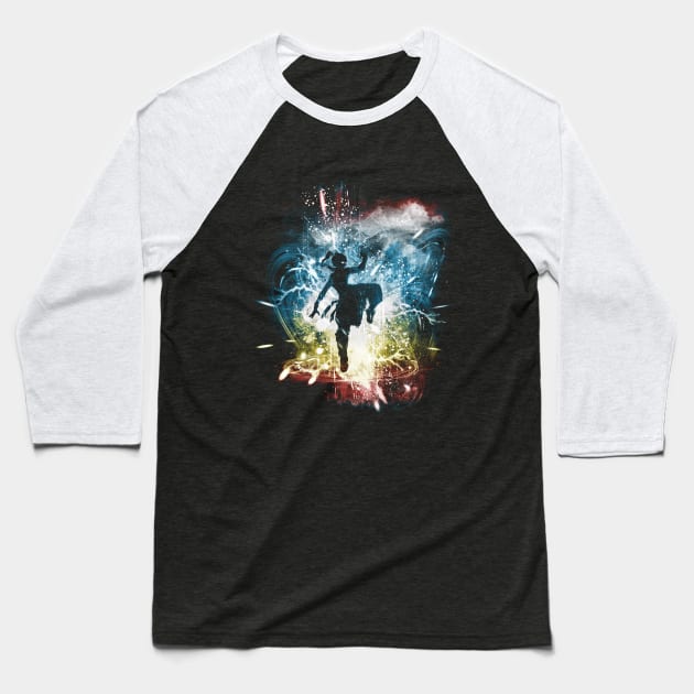 elemental storm-korra Baseball T-Shirt by kharmazero